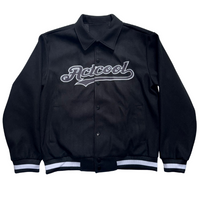 ACTCOOL BUTTON-UP COLLAR JACKET BLACK & WHITE